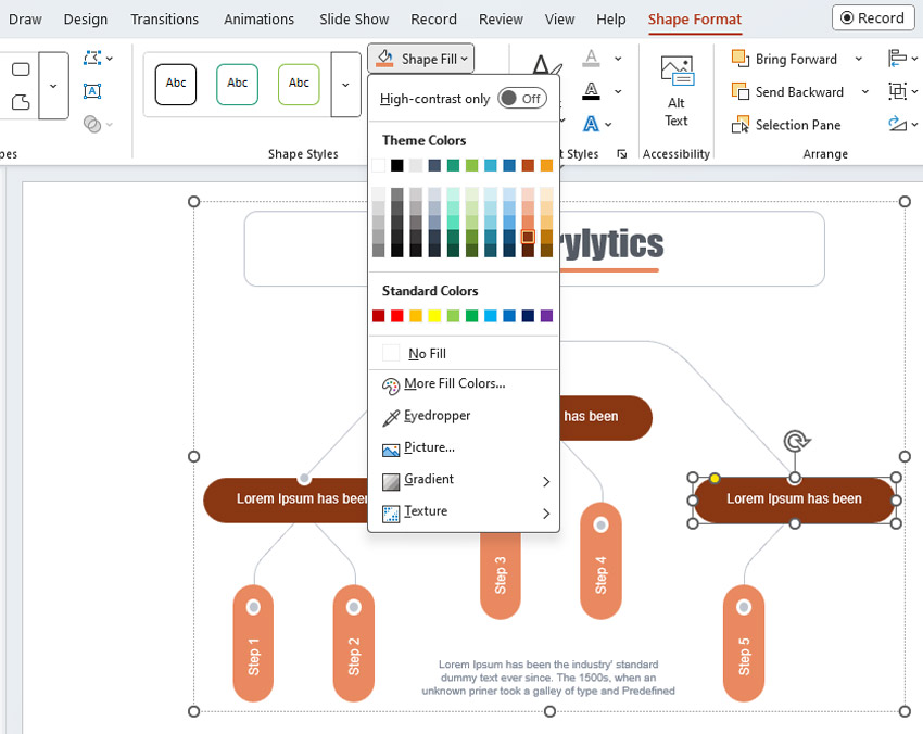 Shape color mind map PowerPoint template