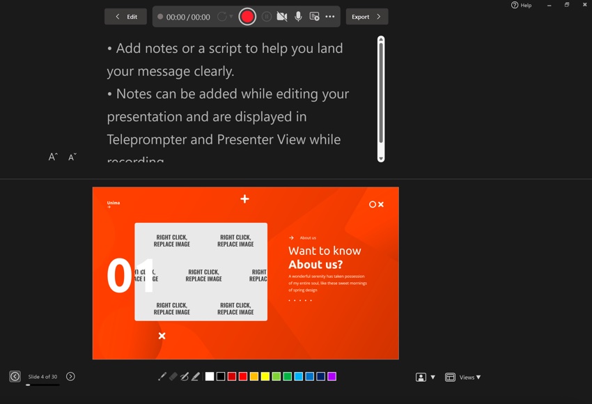 Unima PowerPoint voiceover