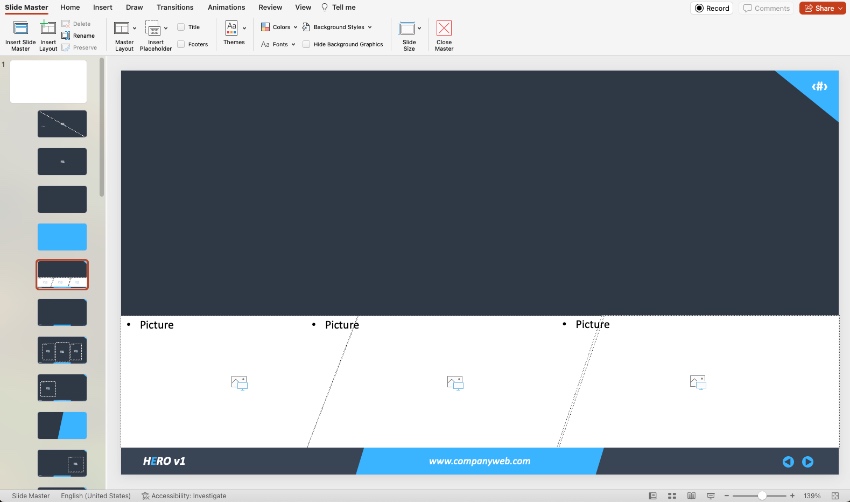 Hero how to change PowerPoint templates