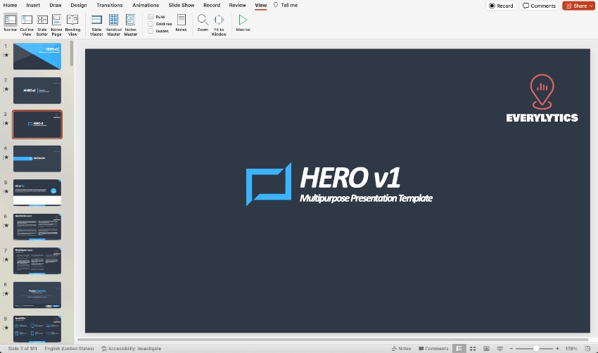 Slide master edit PPT templates