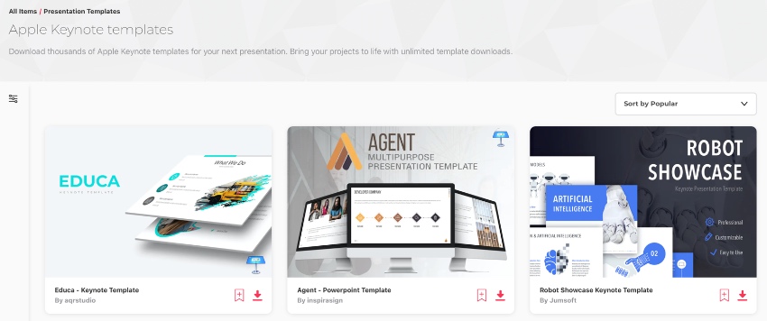 Elements Keynote templates