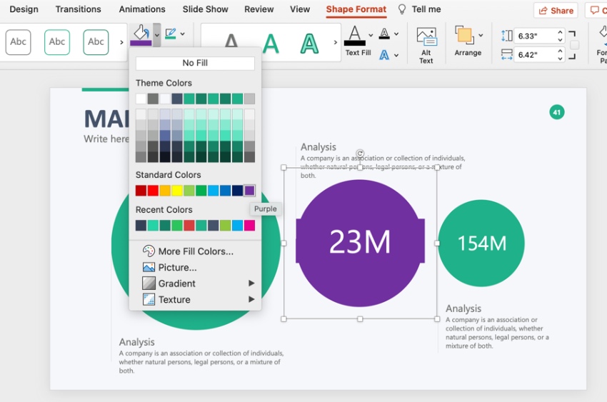 Puedes personalizar los colores en las presentaciones de PowerPoint profesionales.