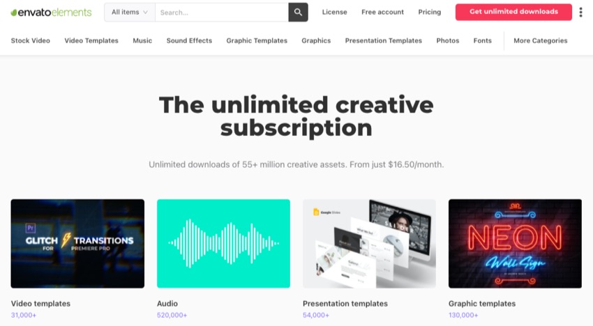 Envato Elements es la única subscripción creativa que necesitas.