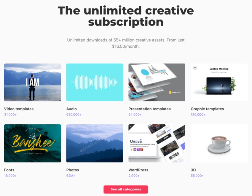 Desbloquea descargas ilimitadas de plantillas profesionales de PowerPoint con la subscripción de Envato Elements.