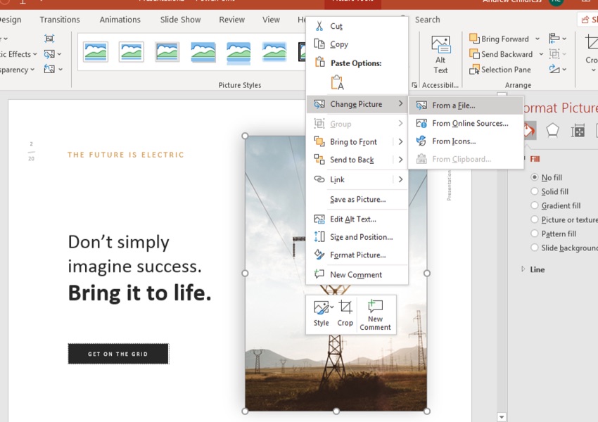 Cambia las imágenes de tus diseños PowerPoint inspiradores