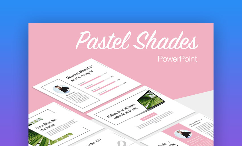 Plantilla de diseños PowerPoint en tonos pastel