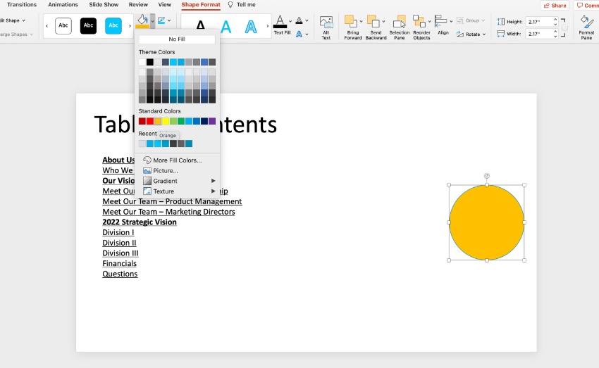 Inhaltsverzeichnis PowerPoint einfügen