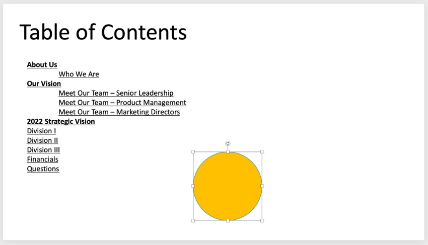 Inhaltsverzeichnis neu anordnen PowerPoint
