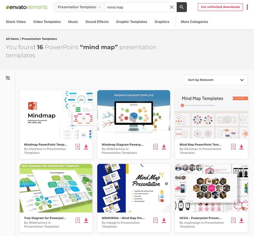 Encuentra miles de Plantillas de Mapa Mental en PowerPoint