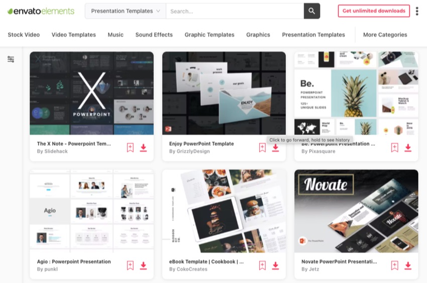 Envato Elements PowerPoint template designs