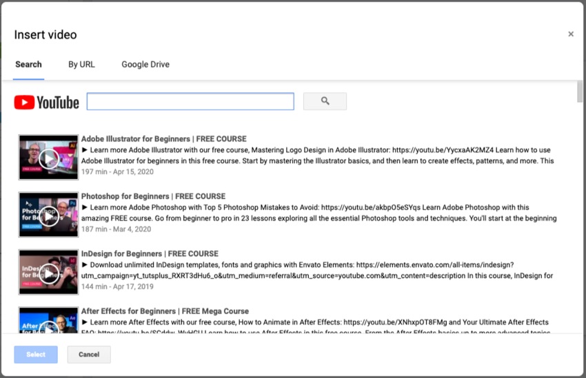 Add video Google Slides features