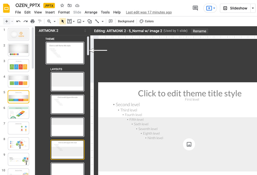 Themes Google Slides parts