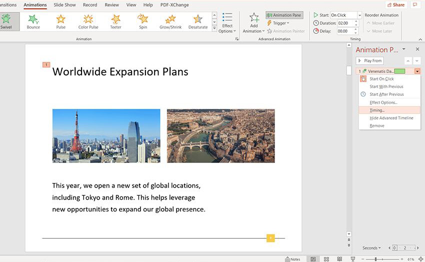 Animation pane PowerPoint updated 3