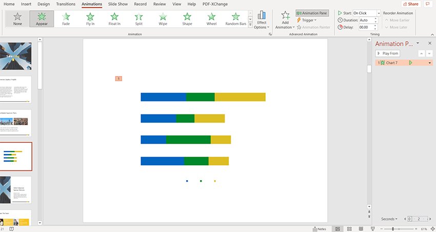 Appear animation pane