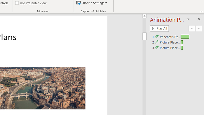 Intro animation pane bars