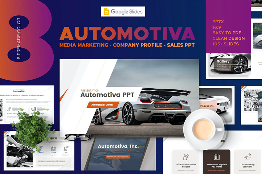 Automotive how to get different themes on Google Slides