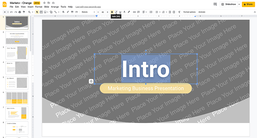 Text how to get different themes on Google Slides
