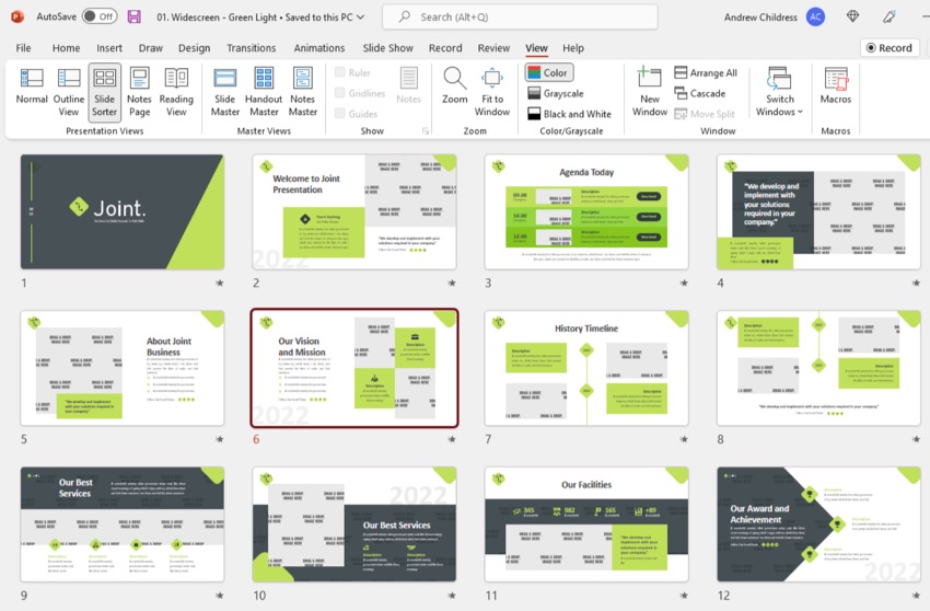 Slide sorter PowerPoint new features
