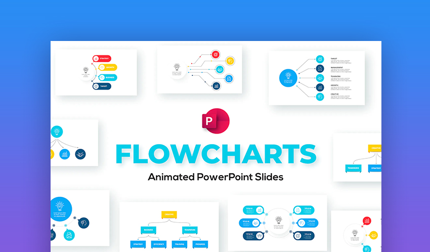 Flowcharts animated in PowerPoint