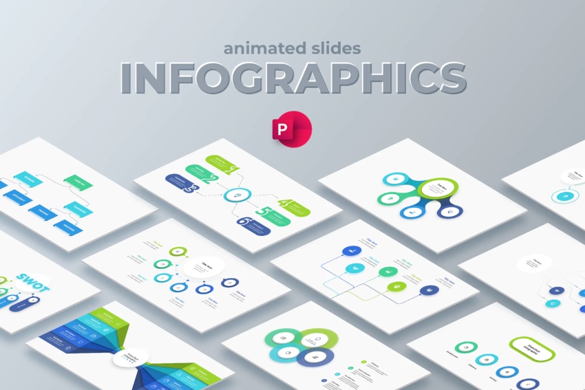 PowerPoint flowchart animated infographics