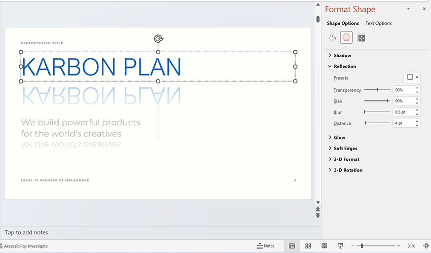 Effects how to add text on PPT