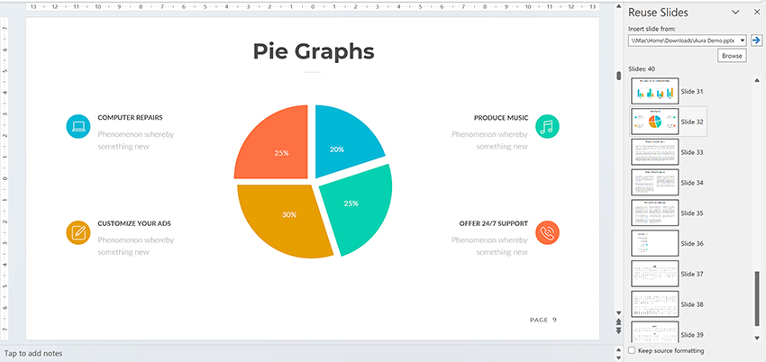 How to merge PPT presentation
