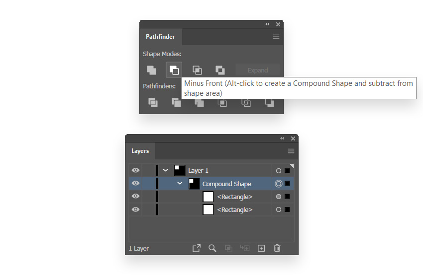 pathfinder panel compound shape