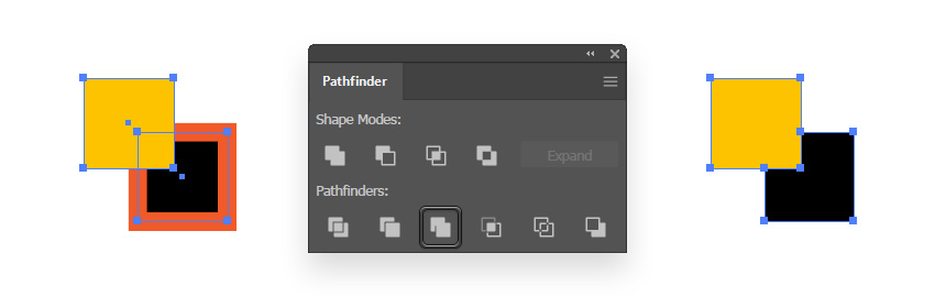 pathfinder panel merge strokes