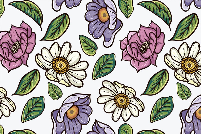 vintage flowers leaves