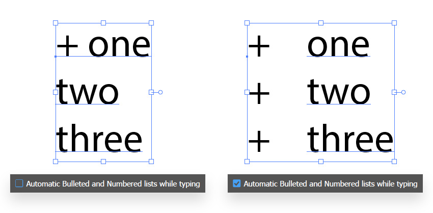 automatic bulleted and numbered lists while typing