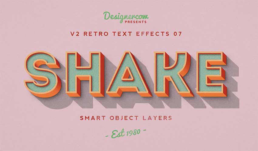 Retro 3D Text Effect Photoshop