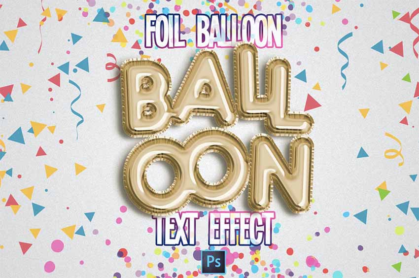 Foil Balloon Text Effect for Photoshop
