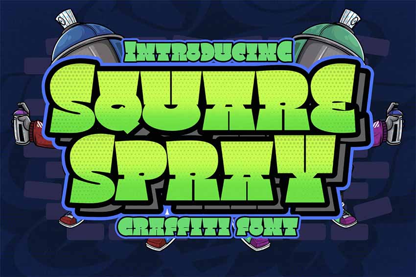 Square Spray Street Art Graffiti Font