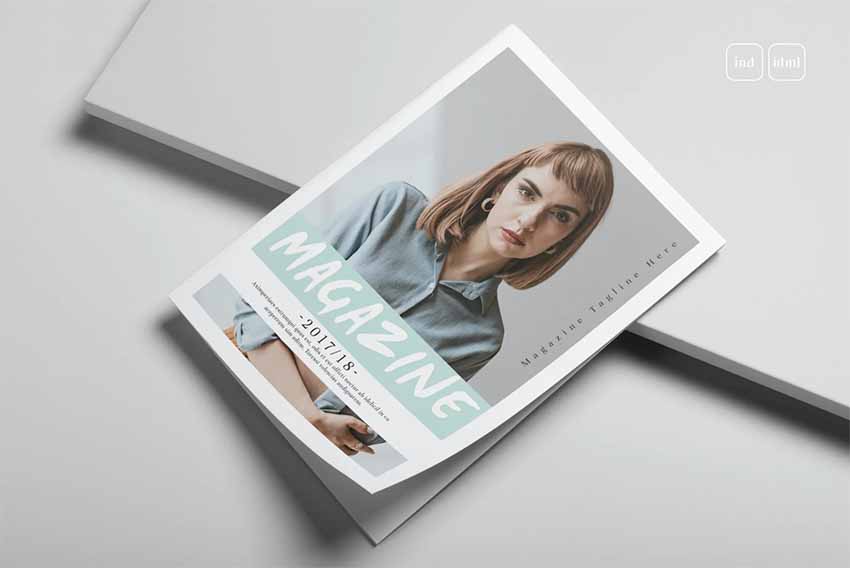 Clean Magazine Template InDesign Layout