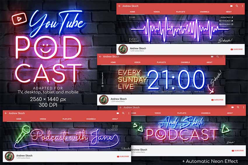 Retro YouTube Banner Template