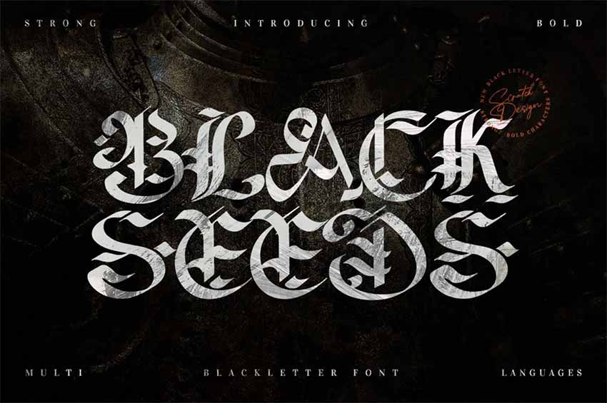 Black Seed Vampire Calligraphy Font