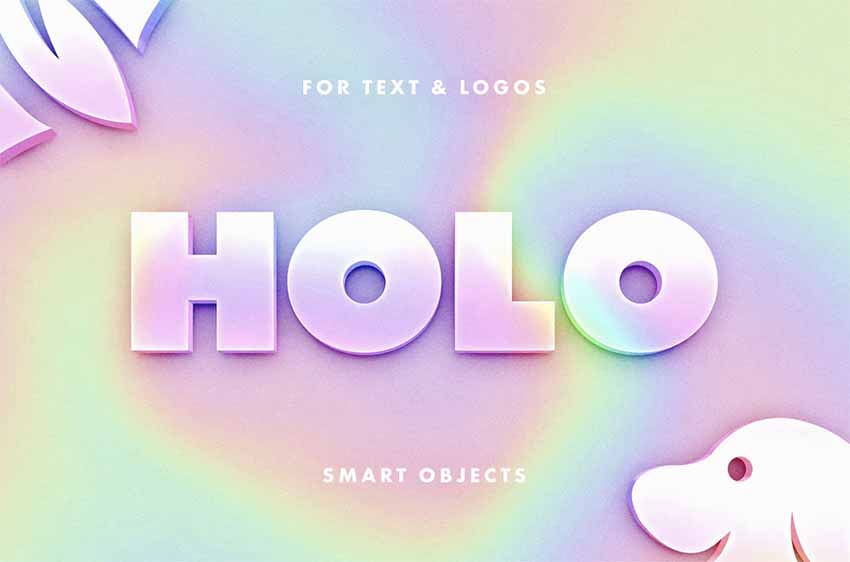 Holographic Text Effect Photoshop