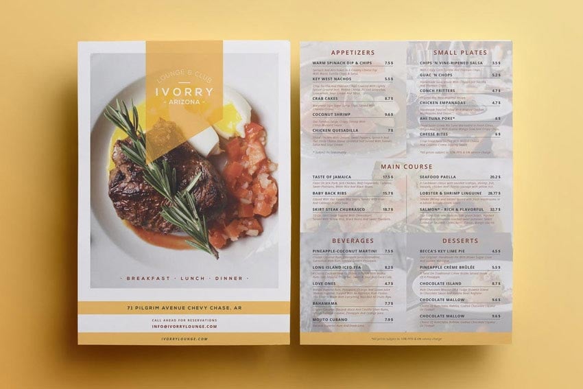 Editable Menu Template