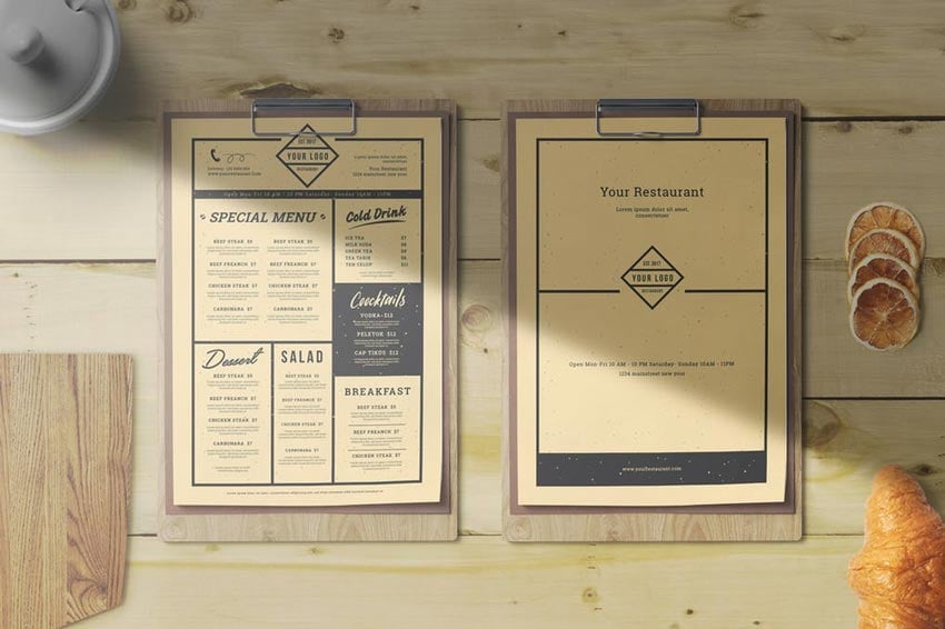 Vintage Restaurant Menu