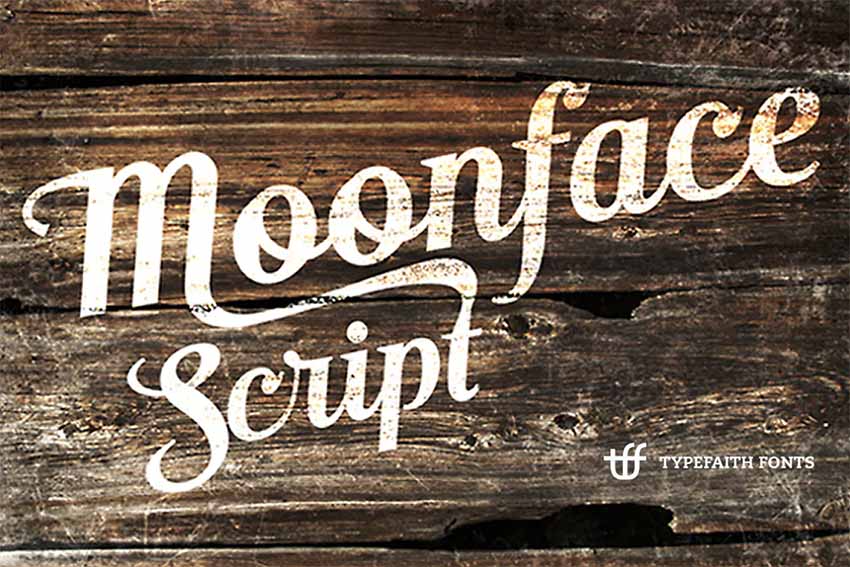 Moonface Script: Retro Cursive Fonts