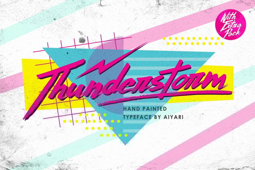 Thunderstorm Retro Script Font