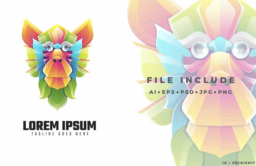 Colourful Monkey Face Logo