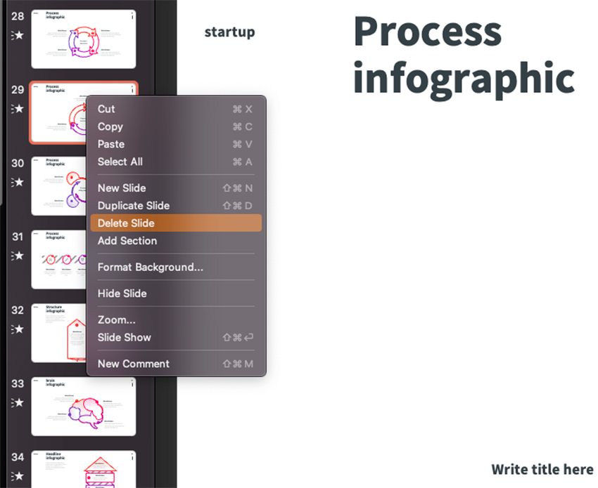 choose your slides and infographics