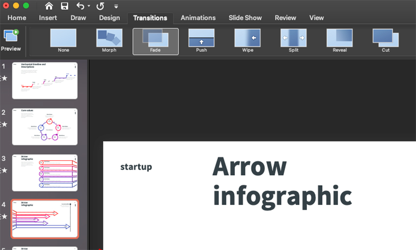 add in slide transitions
