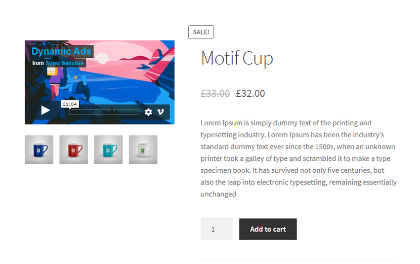 woocommerce product video - featured video