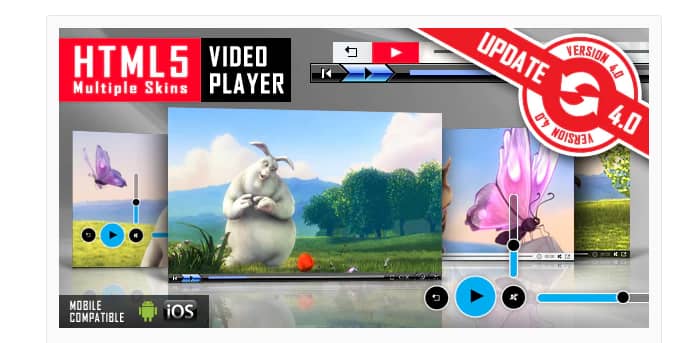 HTML5 Video Player with Multiple Skins