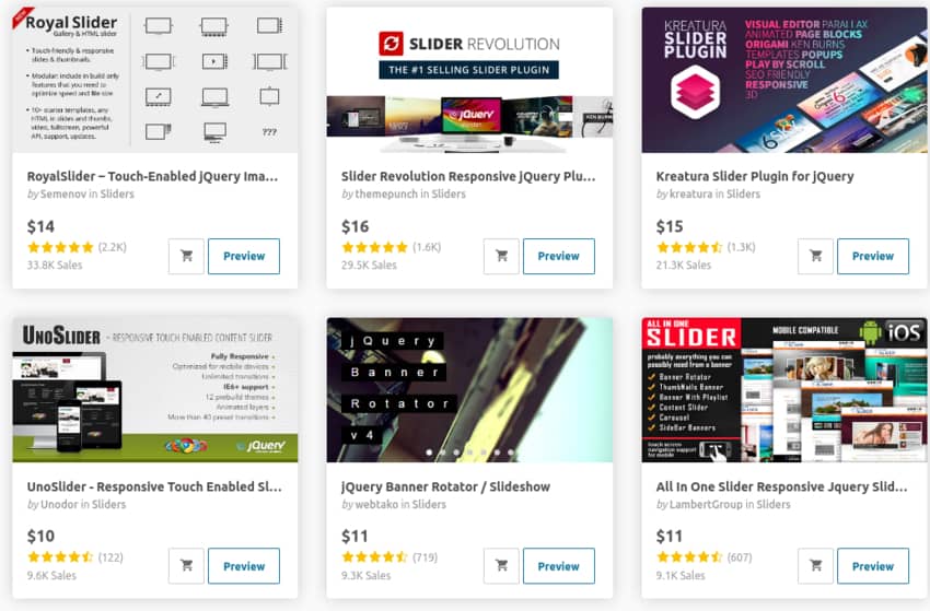 best-selling jQuery Image Sliders 