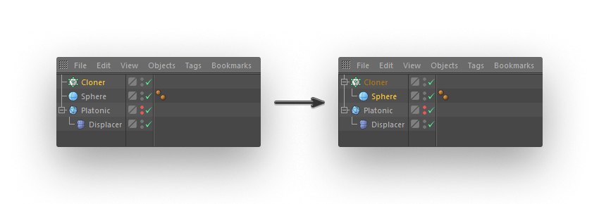 Click and drag the Sphere