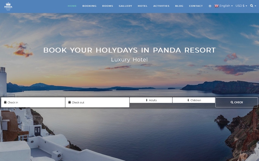 Panda Resort 8 - CMS for Single Hotel - Booking System
