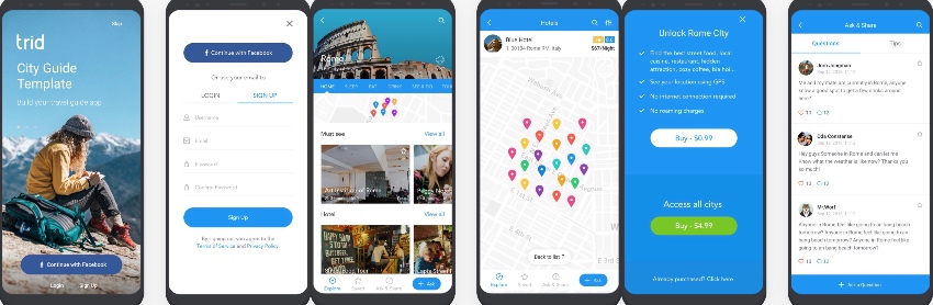 Trid - City Travel Guide Android Native with Admin Panel, Firebase